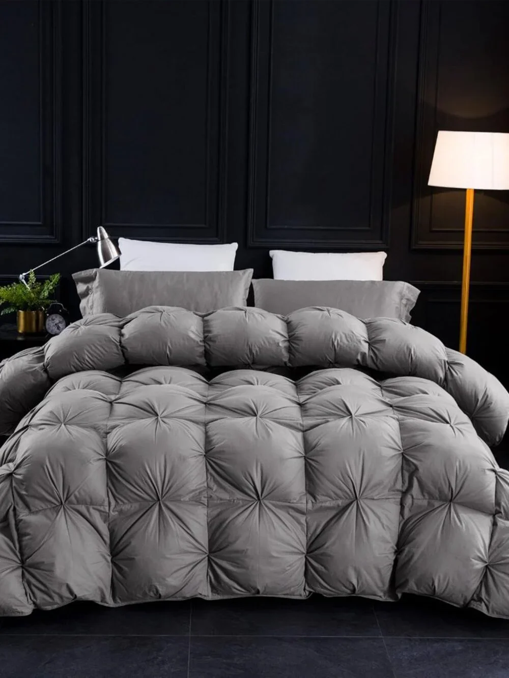 Three Geese Pinch Pleat Waterfowl Feathers and Down Comforter Palatial King Size